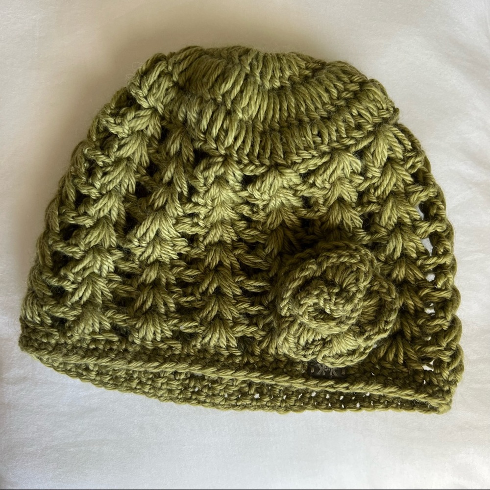 Womens green beanie by Krochet Kids Intl.